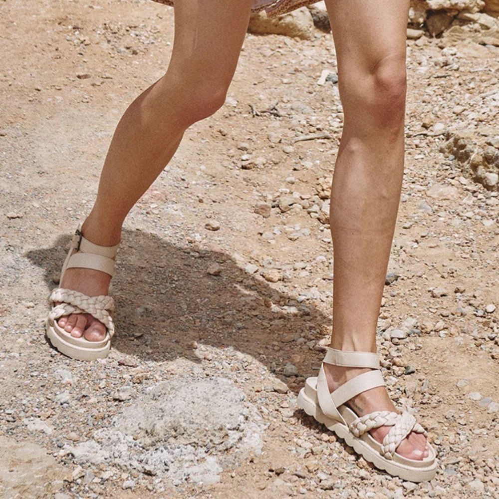 Spell ALEXA PLAITED LEATHER SANDALS